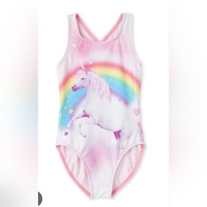 Girl's Back Cross Unicorn Bathing Suit